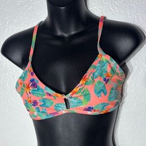 Jolyn women’s xl vent bikini swim top strappy colorful floral vibrant tropical